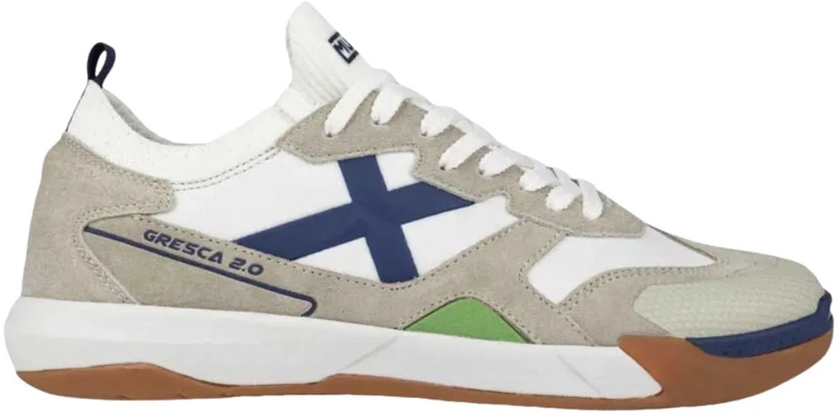 Grijze Munich Gresca 2.0 zaalschoenen voor mannen, met suède, PU en metallic leer, EU maat 44.