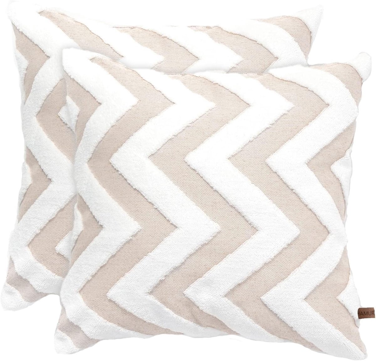 Ibenzoa Set van 2 Boho Sierkussenslopen, 45 x 45 cm, Beige, Voor Woon- en Slaapkamer beige wit