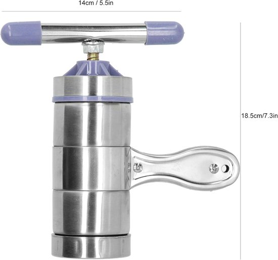 Allecto Plus: Handmatige spaghettipers - makkelijk te reinigen - pastamachine voor thuisgebruik - praktisch gereedschap - eenvoudig te bedienen - eenvoudig te installeren - ideaal voor spaghetti - keukenaccessoire met veelzijdige toepassingen. van Allecto Plus — afbeelding 4