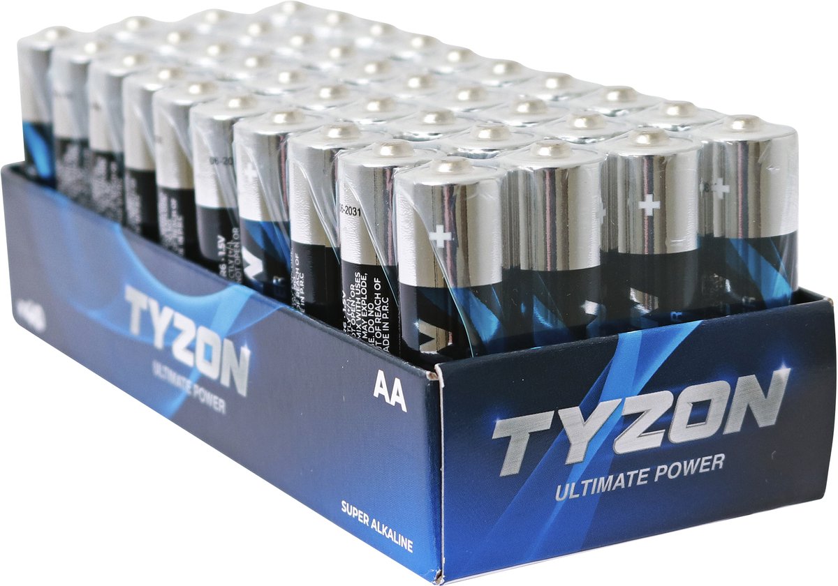 TYZON 1,5 V AA Batterijen - Super-Alkaline Batterijen - 40 stucks