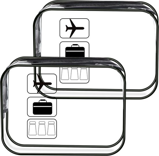 LEcylankEr Make-uptas, transparant, 3 stuks, waterdicht, transparant, toilettas, reisset, roze