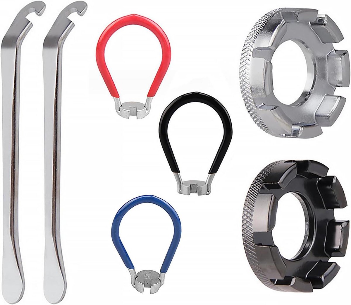 Allecto Plus - Fiets Spaaksleutel Set voor Fietsonderhoud en Reparatie - 7-delige Kit met Handgereedschap voor Fiets Spaken - Inclusief Instelgereedschap