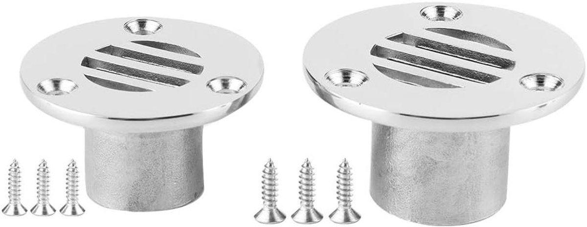 Allecto Plus - RVS Vierkante Afvoer - Bootaccessoires - 3 Schroeven - Vissen en Jacht - 25mm