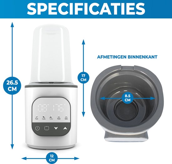 Flessenwarmer - Baby melk opwarmer - Fleswarmer - Warmhouden, ontdooien en steriliseren - Snel warm - Geschikt voor alle babyflessen - Wit van Merkloos — afbeelding 4