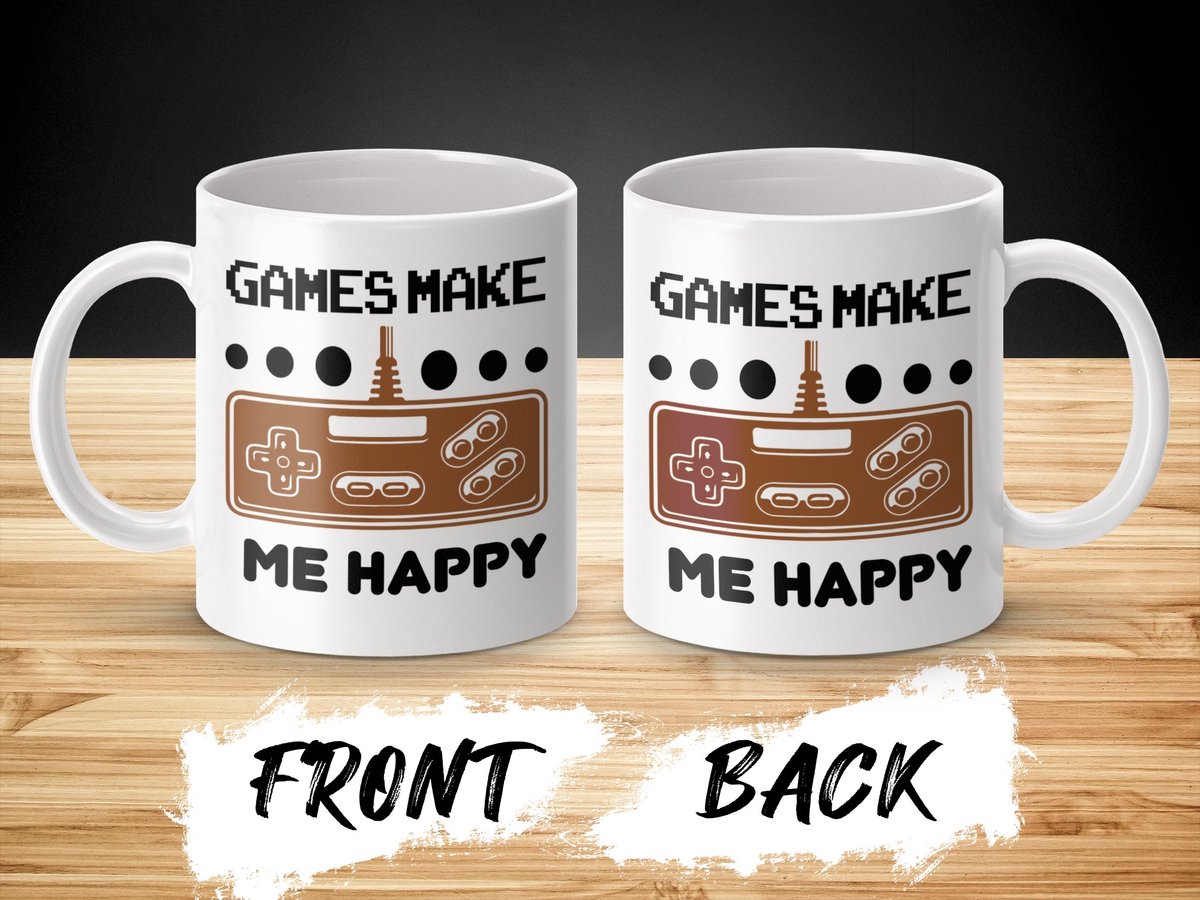 Gamer Mok, Retro Games, Games Make Me Happy Cadeau, Controller Mok, Gamer Cadeau Idee, Video Game Mok, Speel Mok, Funny Games Mok