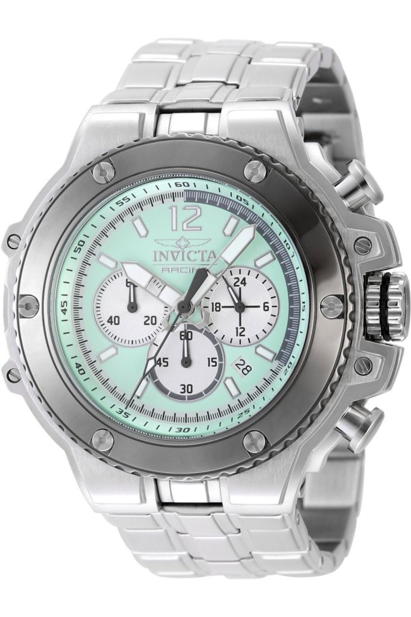 Invicta Racing 48314 Heren Horloge - Waterdicht - Analoog - Quartz Uurwerk - Roestvrij Staal met blauwe Wijzerplaat - 56mm