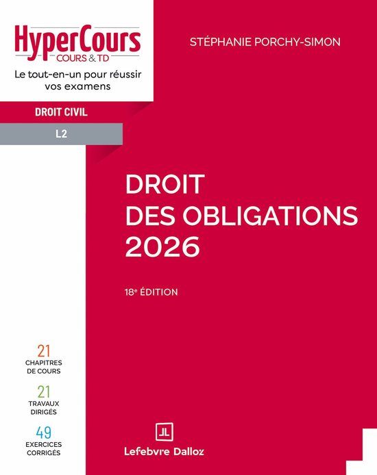 HyperCours - Droit des obligations - 2026 - 18ème édition - cover