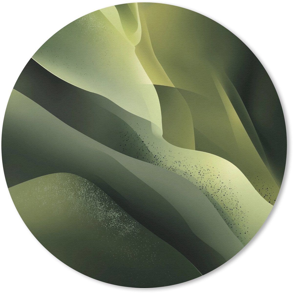Muismat rond 40x40 cm - Mousepad Gaming - Golven - Abstract - Heuvels - Groen - Ronde muismatten