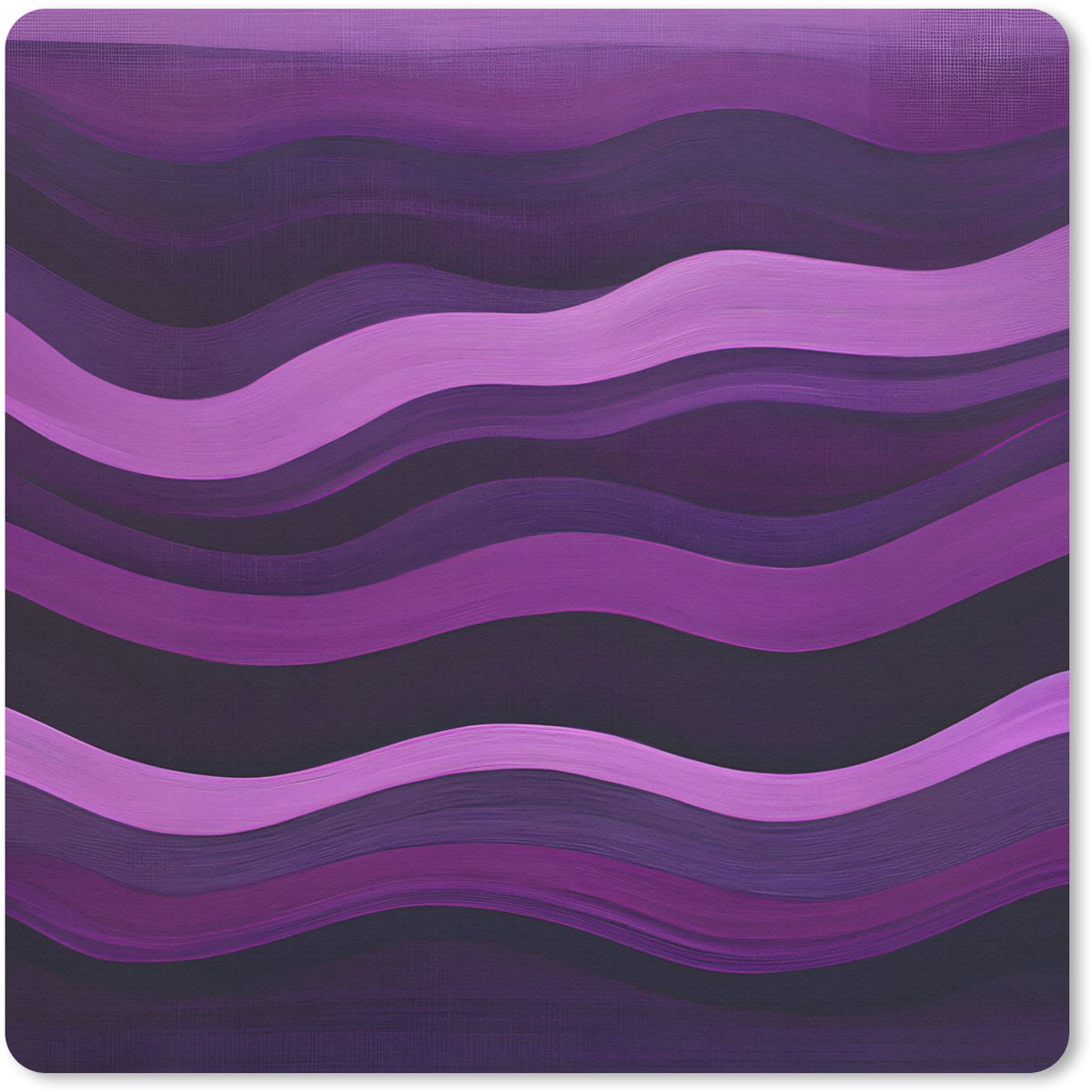 Muismat 20x20 cm - Mousepad Lijnen - Golven - Paars - Abstract - Muismatten