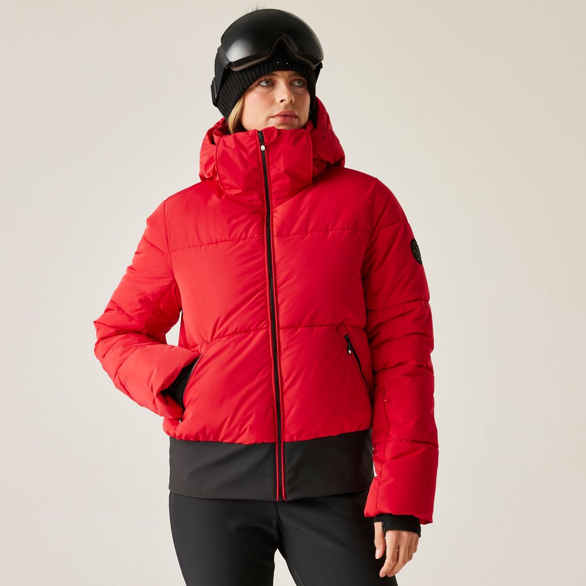 Glitz waterdichte isolerende gewatteerde ski-jas voor dames Rood