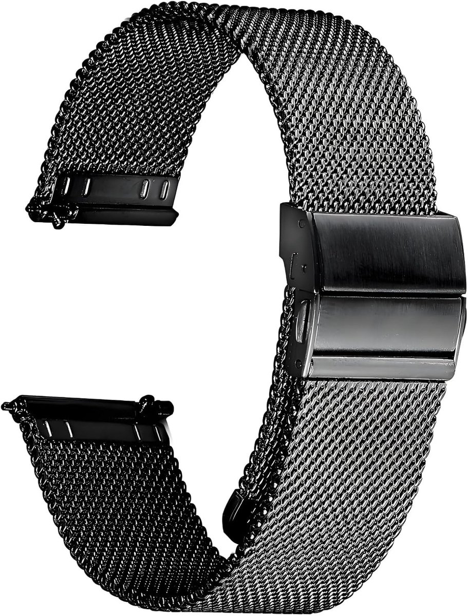 Roestvrijstalen mesh horlogeband voor heren en dames, snelspan mesh band 22 mm