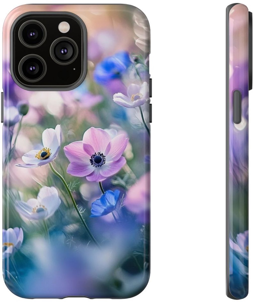 Zachte Pastel Anemoonbloemen – Telefoonhoesje Geschikt voor iPhone 14 Pro Max