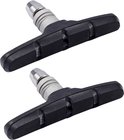 Twee zwarte V-brake remblokken met metalen stalen bouten.