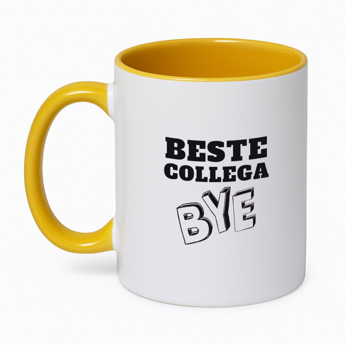 Hacebo® - Beste collega koffiebeker goudgeel - Beste brandweerman - teamgenoot - thee mok - koffie beker - afscheid - koffiemok - 350 ML inhoud