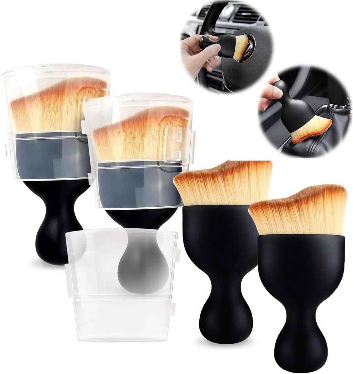 Auto-Detailing Kwasten Set - Zachte Reinigingsborstels voor Auto-interieur - Auto-onderhoud Accessoires