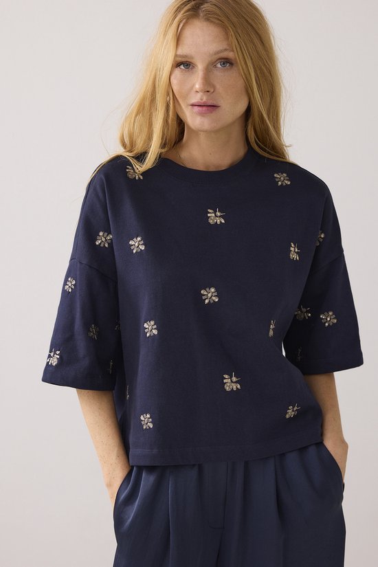 Summum - Boxy sweat met pailletten - 3s5201-30656