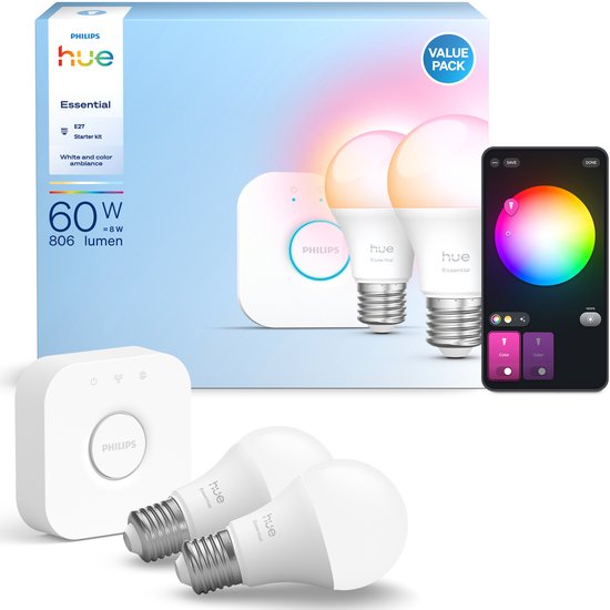 Philips Hue Essential starterkit met Bridge en lampen