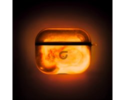 GlowsandGuards - Airpods 4 hoesje - Glow in the dark - Inclusief UV lampje om op te lichten - AirPods 4 case - Hét satisfying AirPods hoesje - AirPods 4 - Oranje