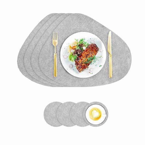 Cookinglife 6 Placemats 6 Onderzetters Rond - Zwart