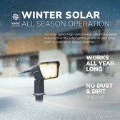 2x HOFTRONIC Odessa - Solar tuinspot - zwart - IP65 waterdicht - 3000K Warm wit (sfeervol) - Wintersolar technologie - geschikt als prikspot of buitenlamp op zonne-energie