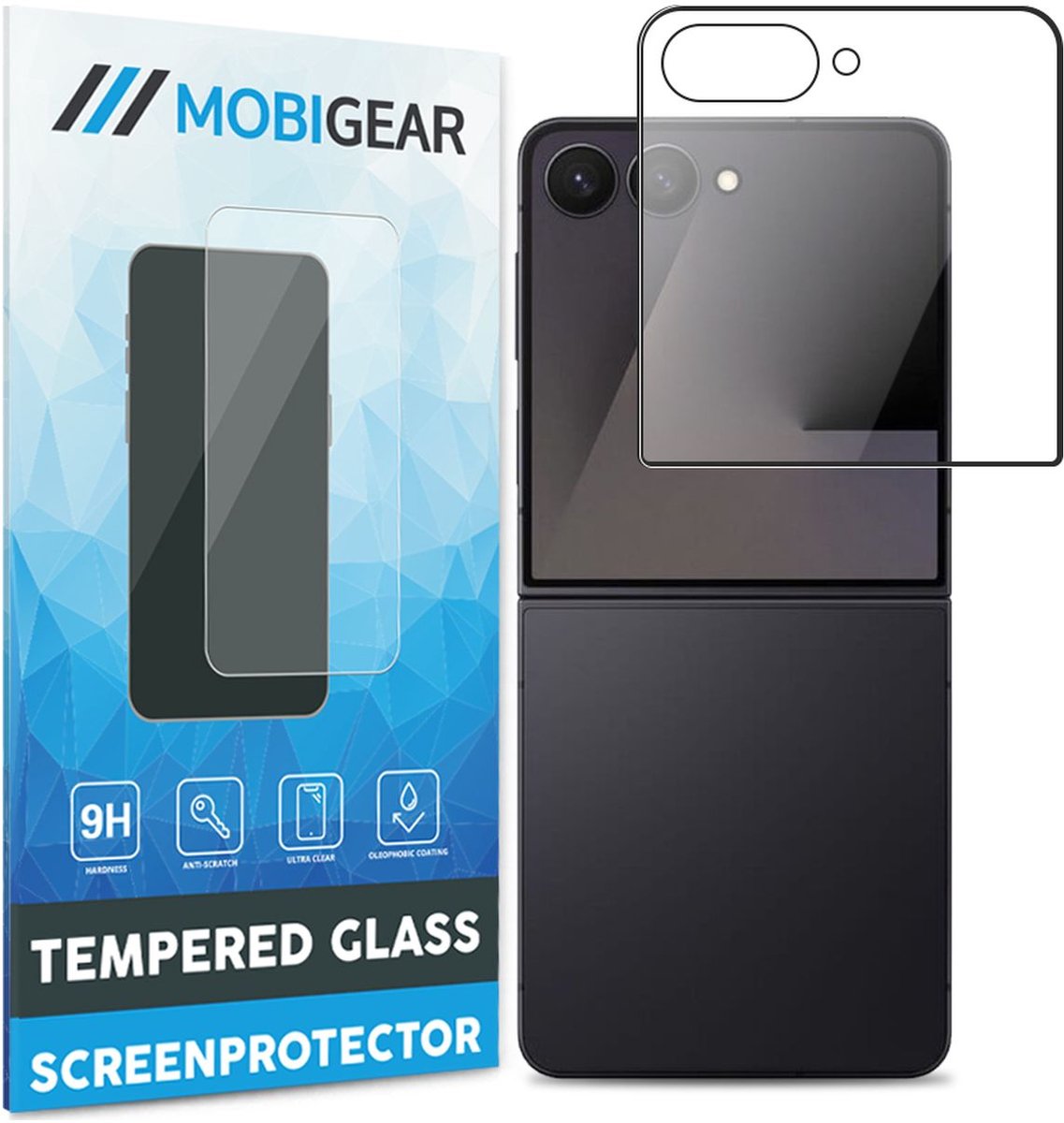 Mobigear Screenprotector geschikt voor Samsung Galaxy Z Flip 7 Glazen | Mobigear Premium Screenprotector - Case Friendly - Zwart