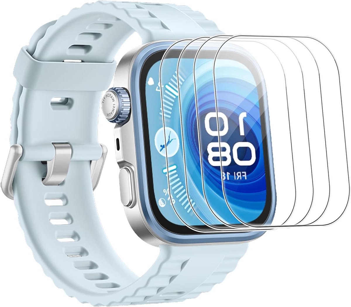 Screenprotector voor Huawei Watch Fit 4 Pro - 4 stuks gehard glas - eenvoudige installatie - krasvrij - luchtbelvrij - beschermfolie.