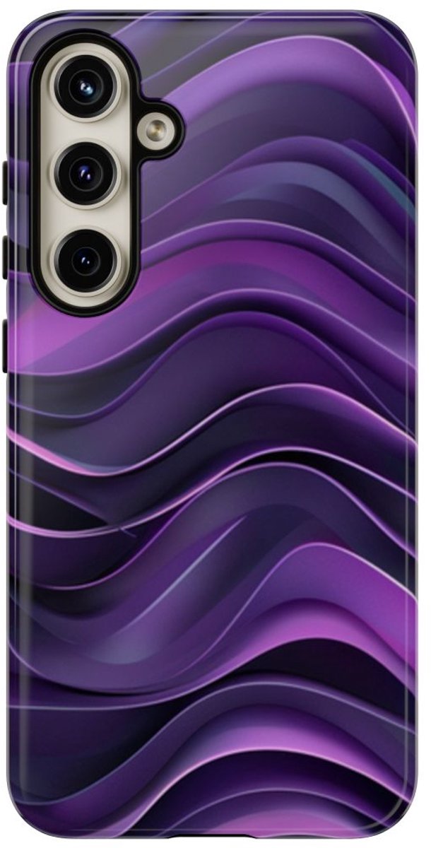 Paars Golvend Patroon – Telefoonhoesje Geschikt voor Samsung Galaxy S24 Plus