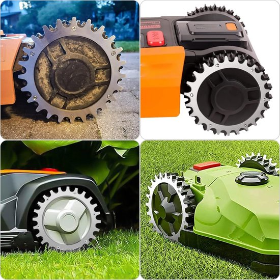 Dussdote Roestvrijstalen spikes - Tractieverbeteraar voor robotmaaiers - Antislip spikes voor robotmaaiers - Voor Wor-x Land-roid S/M modellen - Met 12 schroeven - 205 mm van Dussdote — afbeelding 3