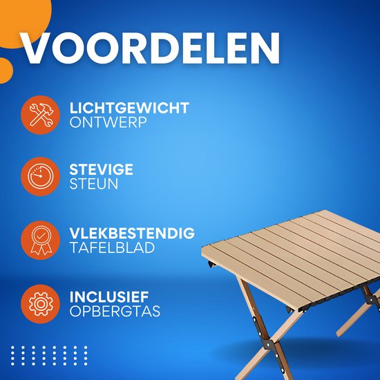 Buiten klaptafel - Campingtafel - Vouwtafel - Voor picknick, kamperen & BBQ - Draagbare campingtafel met draagtas - Lichtgewicht inklapbaar van Merkloos — afbeelding 2