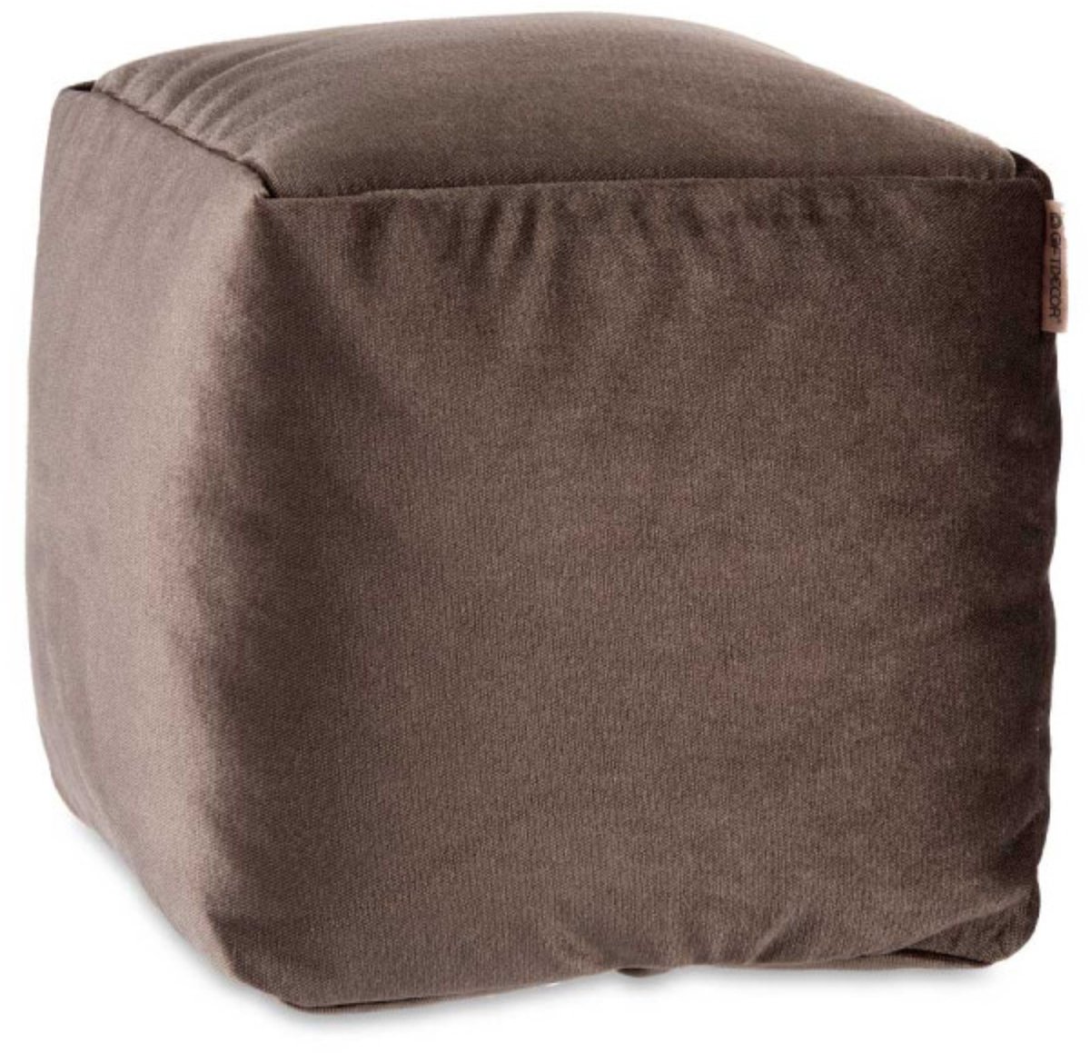 Arte Regal Poef - fluweel - taupe - 30 x 30 cm - vierkant - woondecoratie