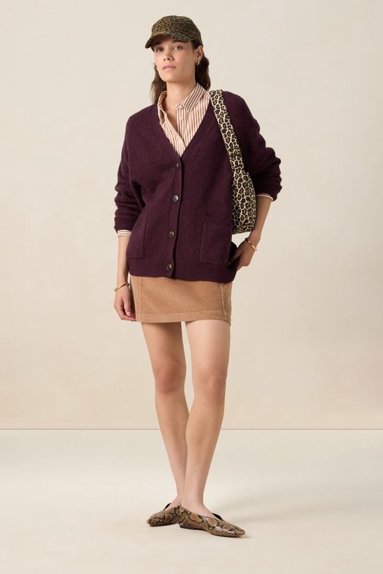 Donkerrood Vest Met V-hals
