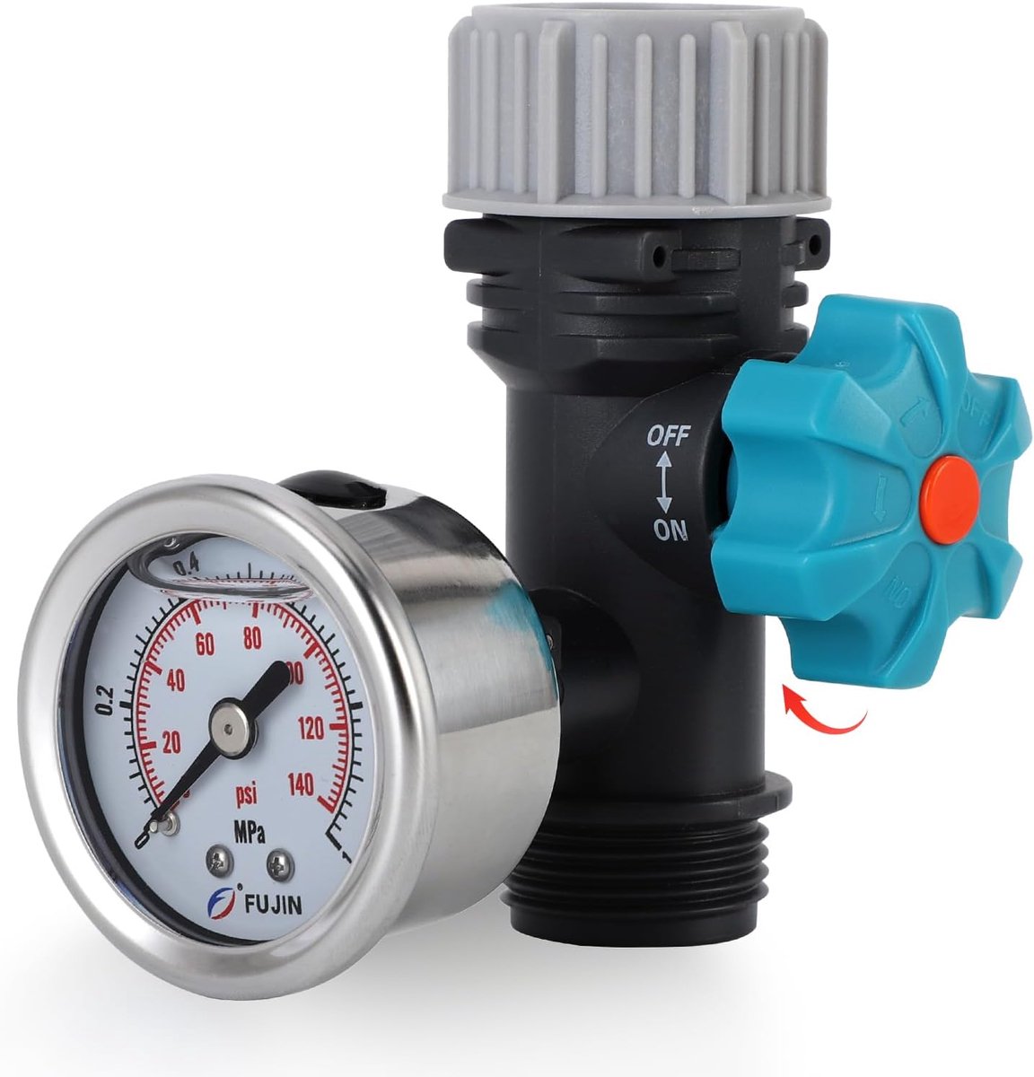 Waterdrukregelaar Met Manometer – G3/4 Inch Verstelbaar Voor Tuinirrigatie En Sproeiers