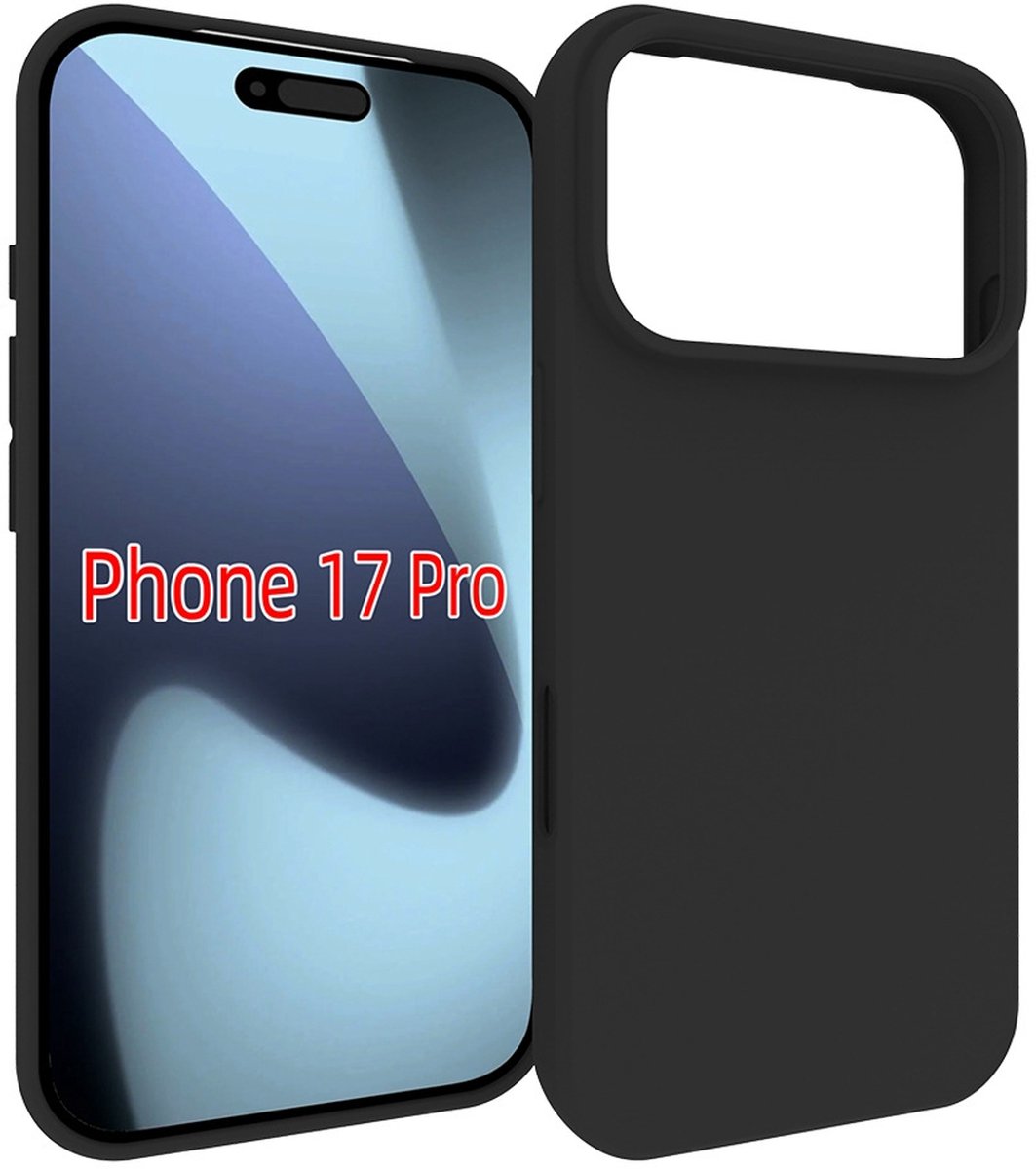 MobyDefend Hoesje - Geschikt voor iPhone 17 Pro - TPU Backcover - Mat Zwart