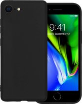 Hoes Geschikt voor iPhone SE 2020 Hoesje Siliconen Back Cover Case - Hoesje Geschikt voor iPhone SE (2020) Hoes Cover Hoesje - Zwart