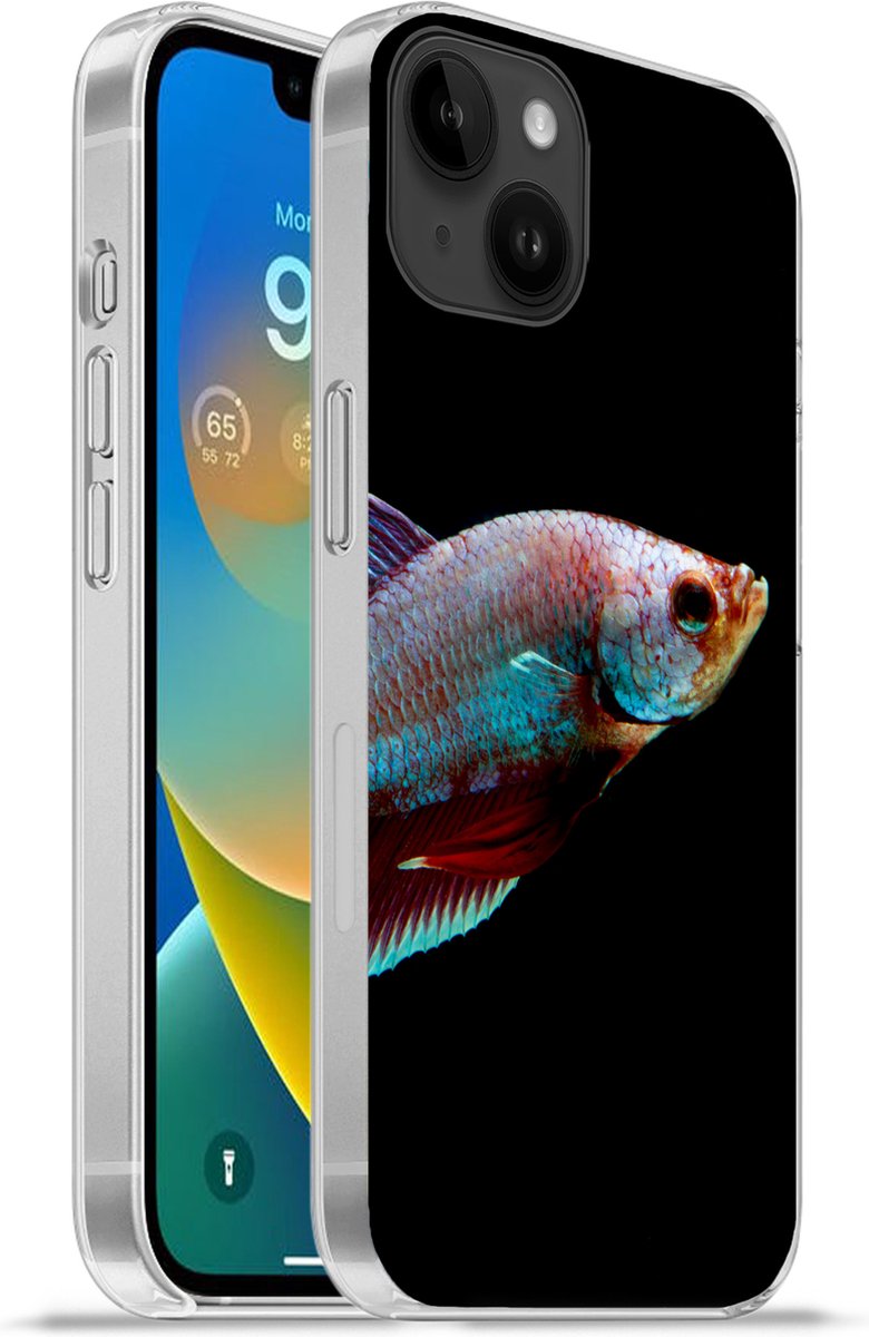 Telefoonhoesje Geschikt voor Apple Iphone 14 Plus hoesje - Vis - Dieren - Licht - Siliconen Telefoonhoesje Telefoonhoesje