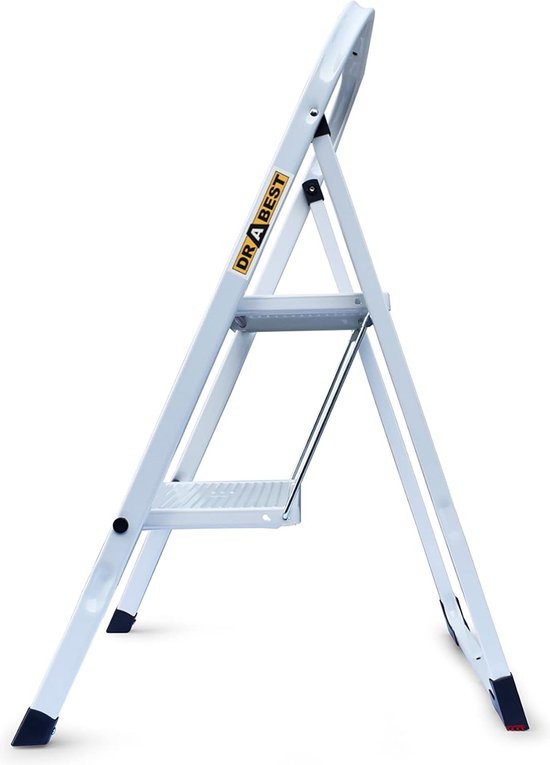 Opstapkruk met 2 treden Stalen ladder Opvouwbare antislip-draagkruk Veiligheidstrap van Merkloos — afbeelding 2