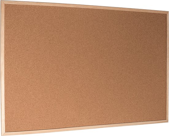 Esselte Kurken Prikbord Formaat: 79,5 x 59,5 cm - Inclusief Speldjes - Natuurbruin - Esselte