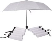 Set van 10 Witte Opvouwbare Paraplu's - Windproof - Diameter 100cm - Aluminium Frame - Polyester Doek – Unisex Regenkleding voor Outdoor - Perfect voor Bruiloften