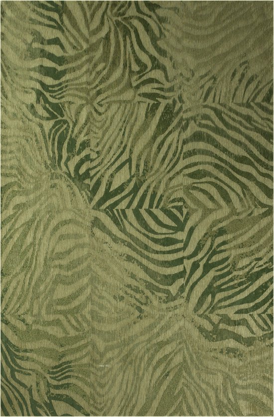 Vloerkleed Zebra met zebrapatroon in groene kleuren en verouderde texturen - Tapijt - 240 x 340 cm