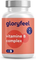 gloryfeel - Vitamine B Complex - 200 veganistische tabletten (7 maanden) - Alle 8 B-vitaminen in 1 tablet - B1, B2, B3, B5, B6, B7, B9, B12