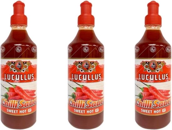 Lucullus Sweet Hot chillisauce - chili saus voor snacks en gerechten - 3 x 500 ml
