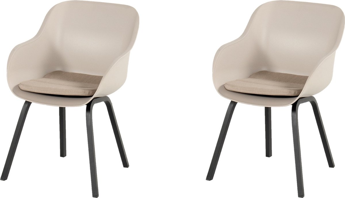 Set van 2 - Hartman Le Soleil Element dining armstoel - Soft Taupe/Black