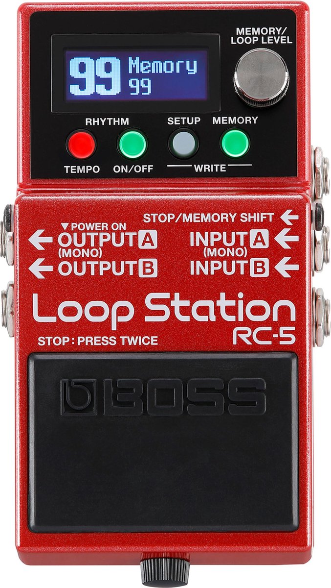 Boss RC-5 - Loop Station, 13 uur stereo opnametijd - Rood