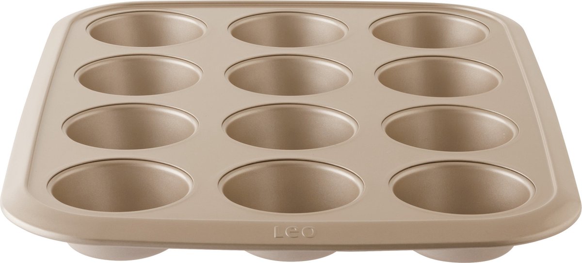 LEO Muffinvorm met 12 cups Balance 8x3,50cm - Champagne - PFAS-vrij