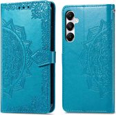 iMoshion Hoesje Geschikt voor Samsung Galaxy A35 Hoesje Met Pasjeshouder - iMoshion Mandala Bookcase - Turquoise