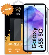 2-Pack Samsung Galaxy A55 Screenprotectors - MobyDefend Gehard Glas Screensavers - Zwarte Randen - Glasplaatjes Geschikt Voor Samsung Galaxy A55