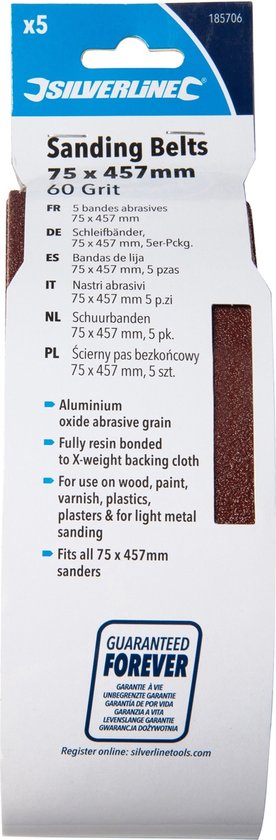 FEIHU Bande Abrasive 50x 686 Mm.5 Sortes De Gravier Mixte (3X40