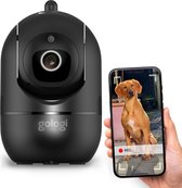 Gologi Pet camera with App - Caméra pour chien - Caméra pour animaux de compagnie - Caméra de sécurité - Caméra de sécurité - Pour tous les animaux - Avec WiFi - Zwart