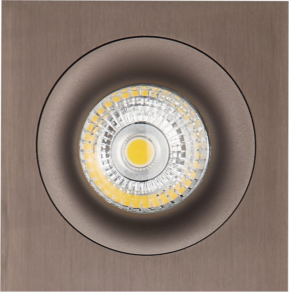 Zoom III inbouwspot in brons aluminium, GU10 5W LED 2700K dimbaar incl., 95x95 mm, IP20, 400 lumen