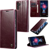 CaseMe - Telefoonhoesje geschikt voor Samsung Galaxy A15 - Flip Wallet Case - Magneetsluiting - Donker Rood